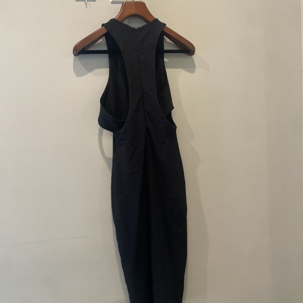 Alexander Wang Black Jersey/Rayon Halter Neck Waist Cutouts Midi Dress - Picture 6 of 8